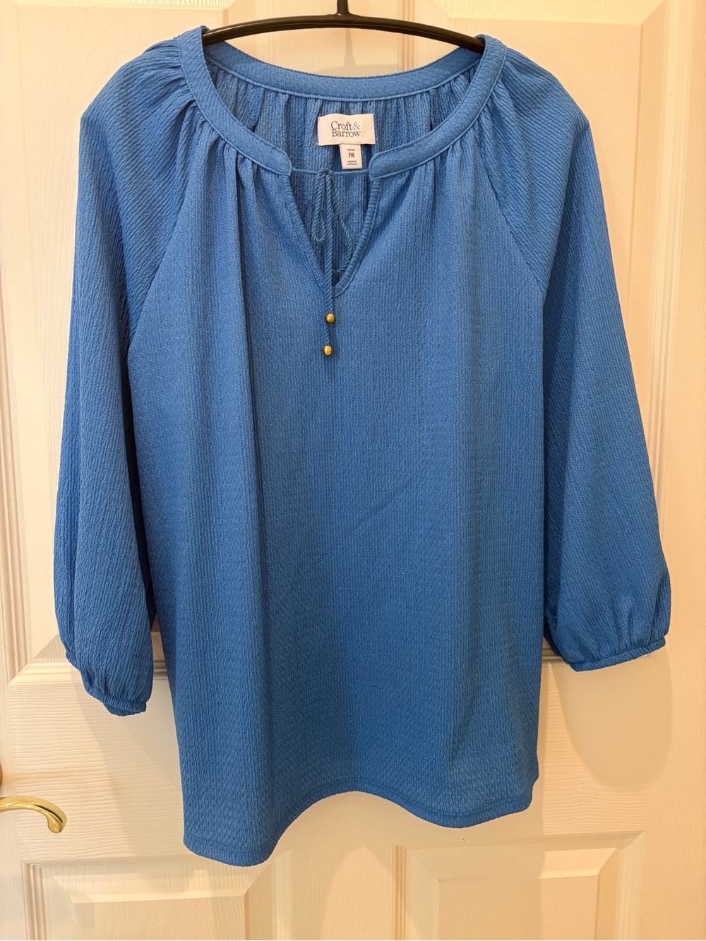 Croft & Barrow Royal Blue draw string neckline PM